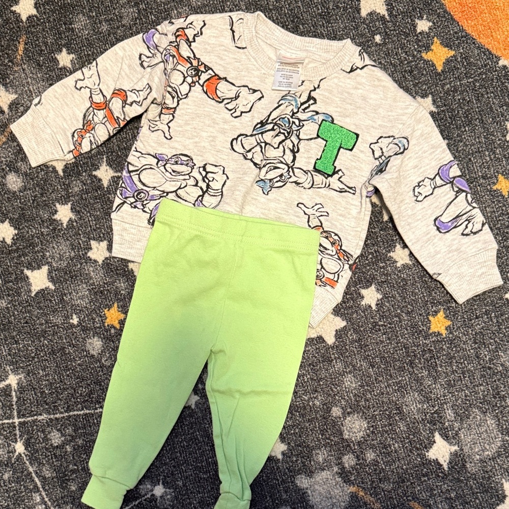 Nickelodeon Gray and Green Kids Matching Set
